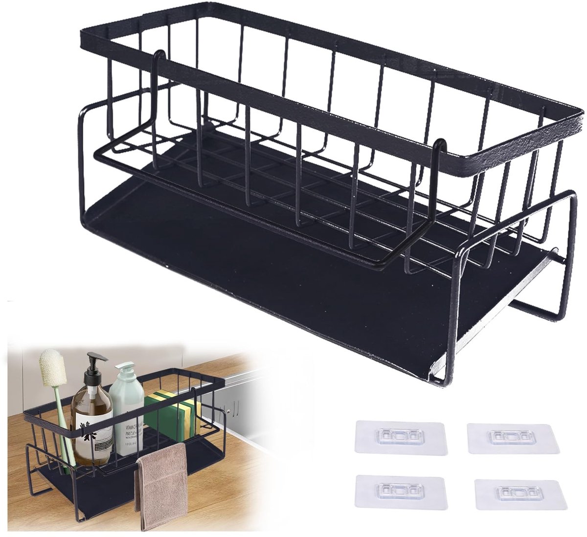 Solidchoice - Sink Caddy Organizer met Druiplade voor Keuken