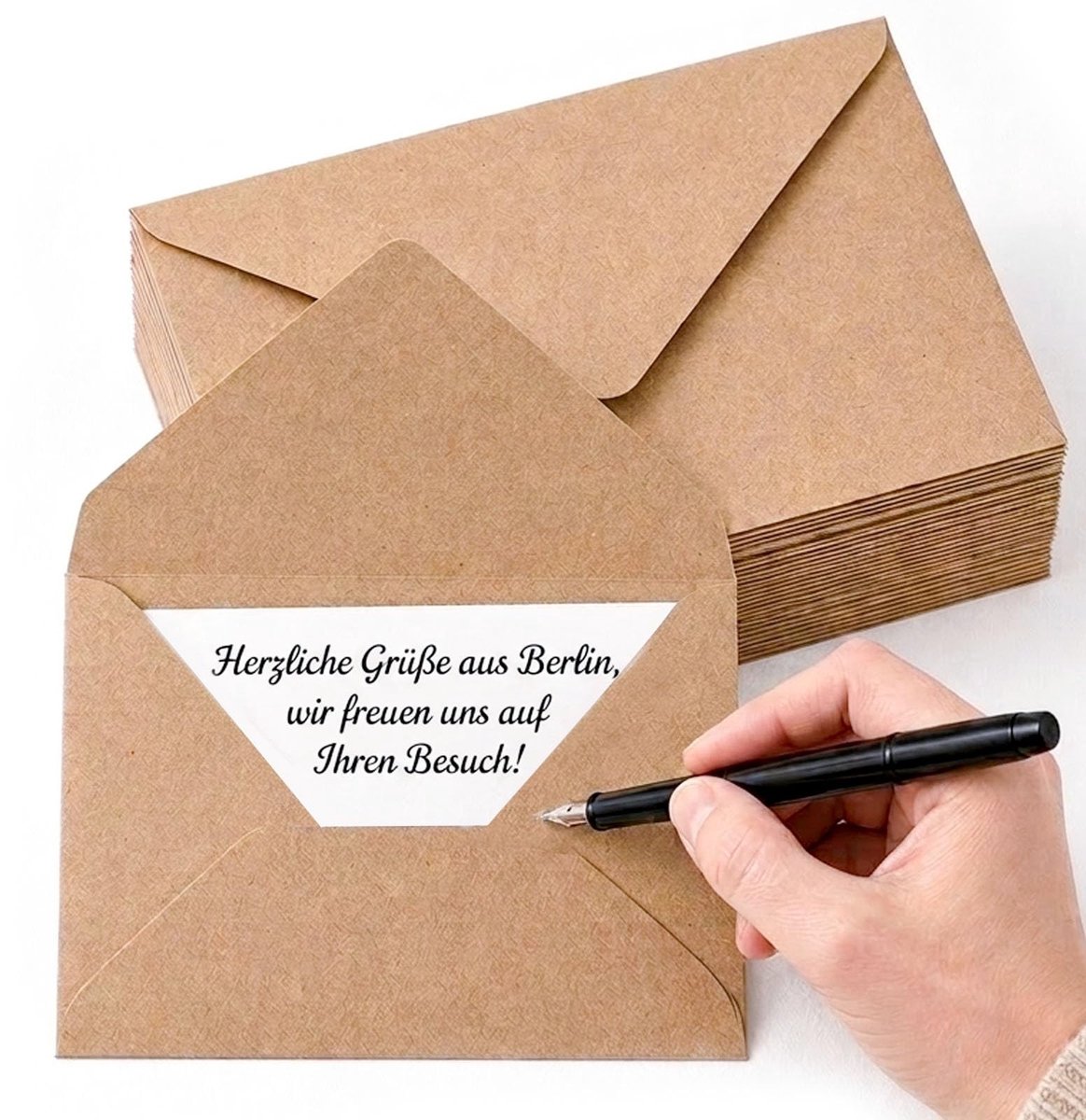 Solidchoice - Set van 50 Kraft Papier Enveloppen voor Gelegenheden