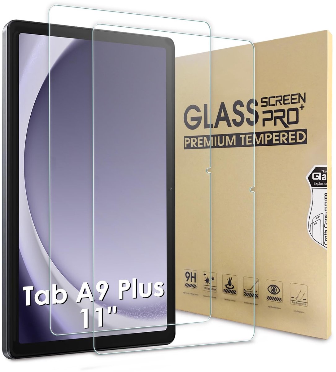 Solidchoice - Tempered Glass Screen Protector voor Samsung Galaxy Tab A9 Plus