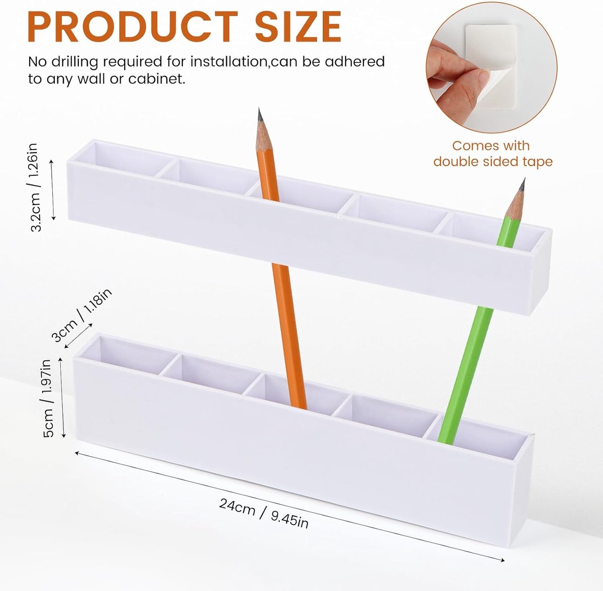 Straw organiser met 5 compartimenten - Acryl - Wandmontage - Ruimtebesparend voor keuken - ShopVlot