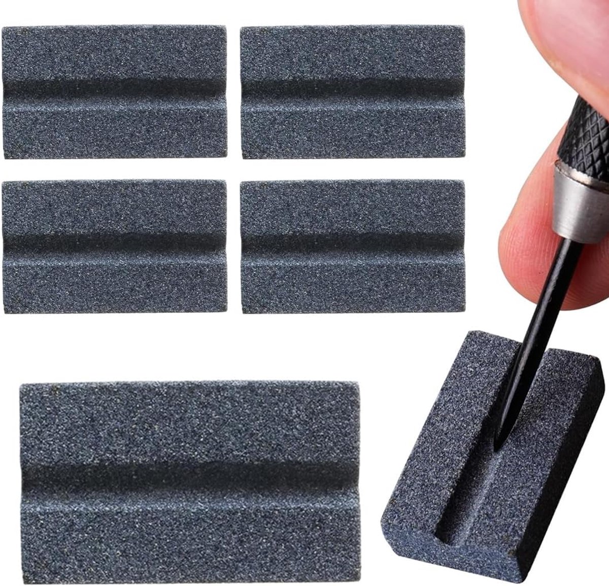 Dart slijpstenen set van 5 - V-vormige slijper - Voor metalen en stalen dartpunten - Eenvoudig in gebruik - ShopVlot