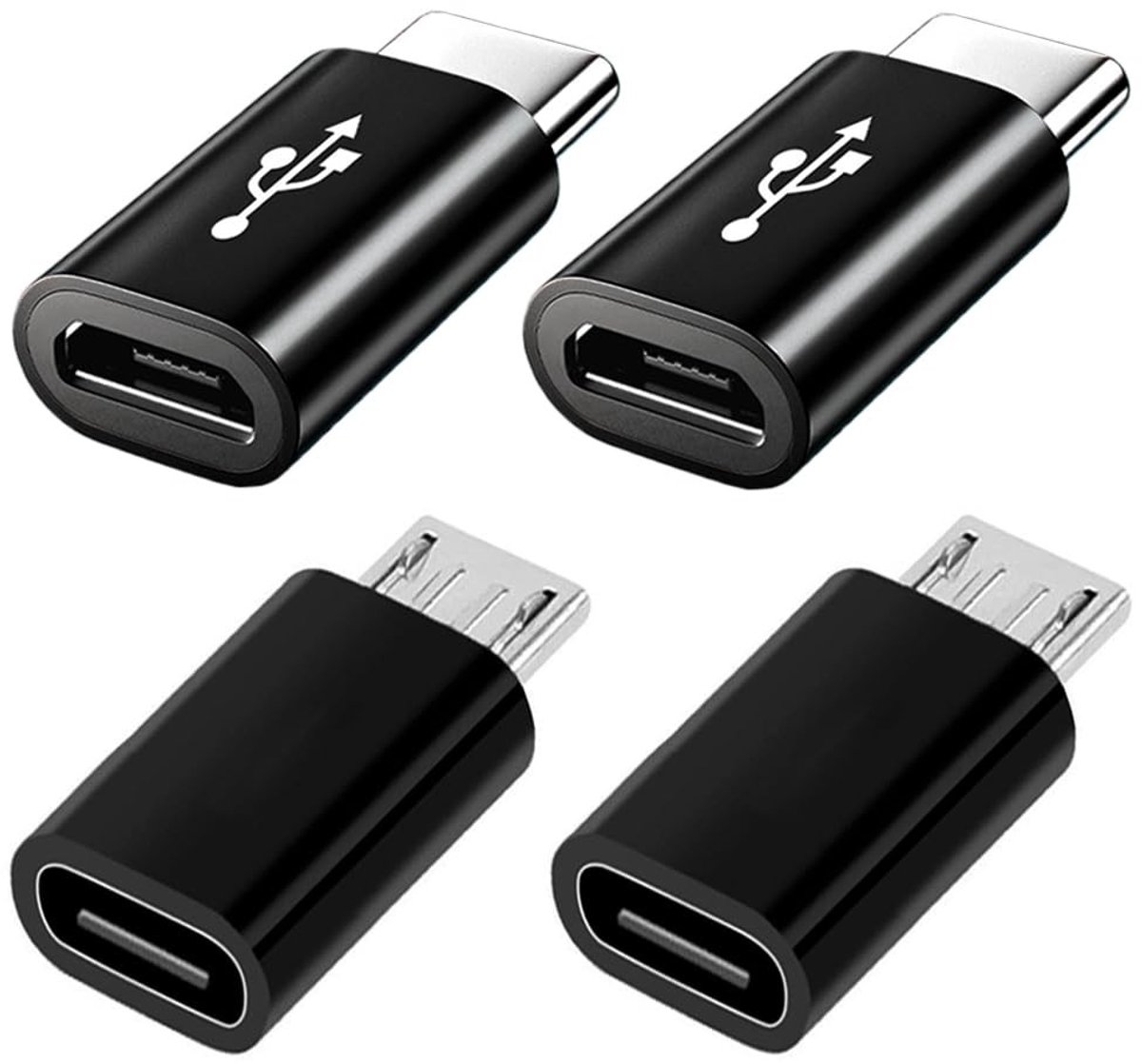 Solidchoice - Micro USB naar USB C Adapter Set, 4 Stuks