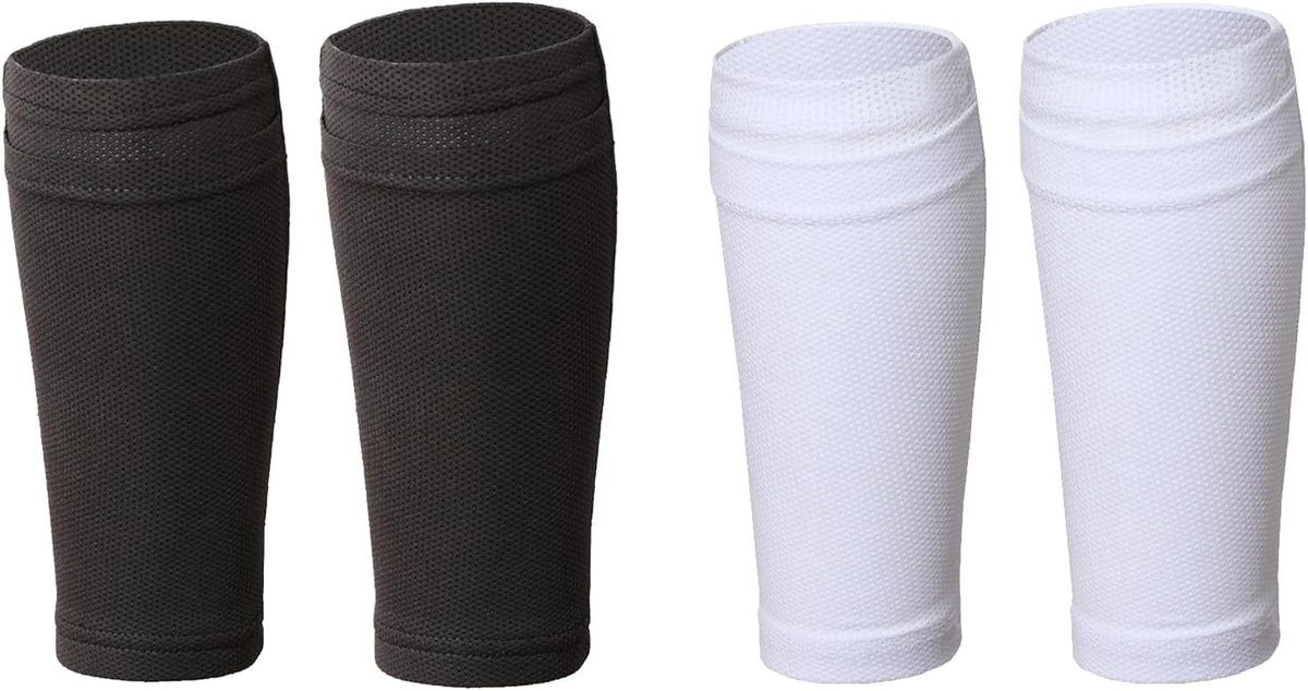 Kuitcompressiekousen 2 paar - Zwart, Wit - Compressiesleeves voor benen - Ondersteuning en bescherming - ShopVlot