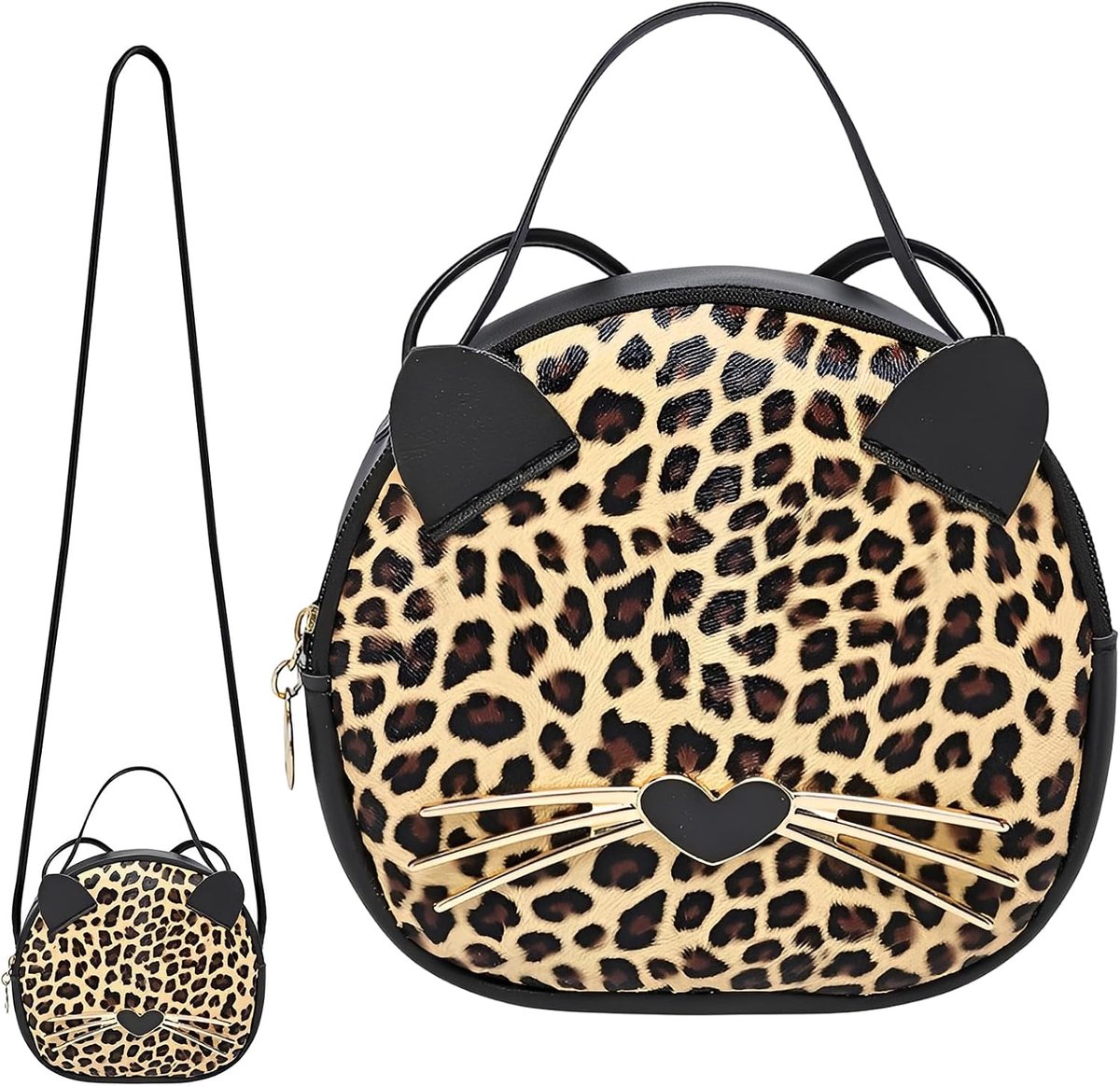 schoudertas voor meisjes - kleine handtas - jacquard-stof - brede schouderriem - ShopVlot
