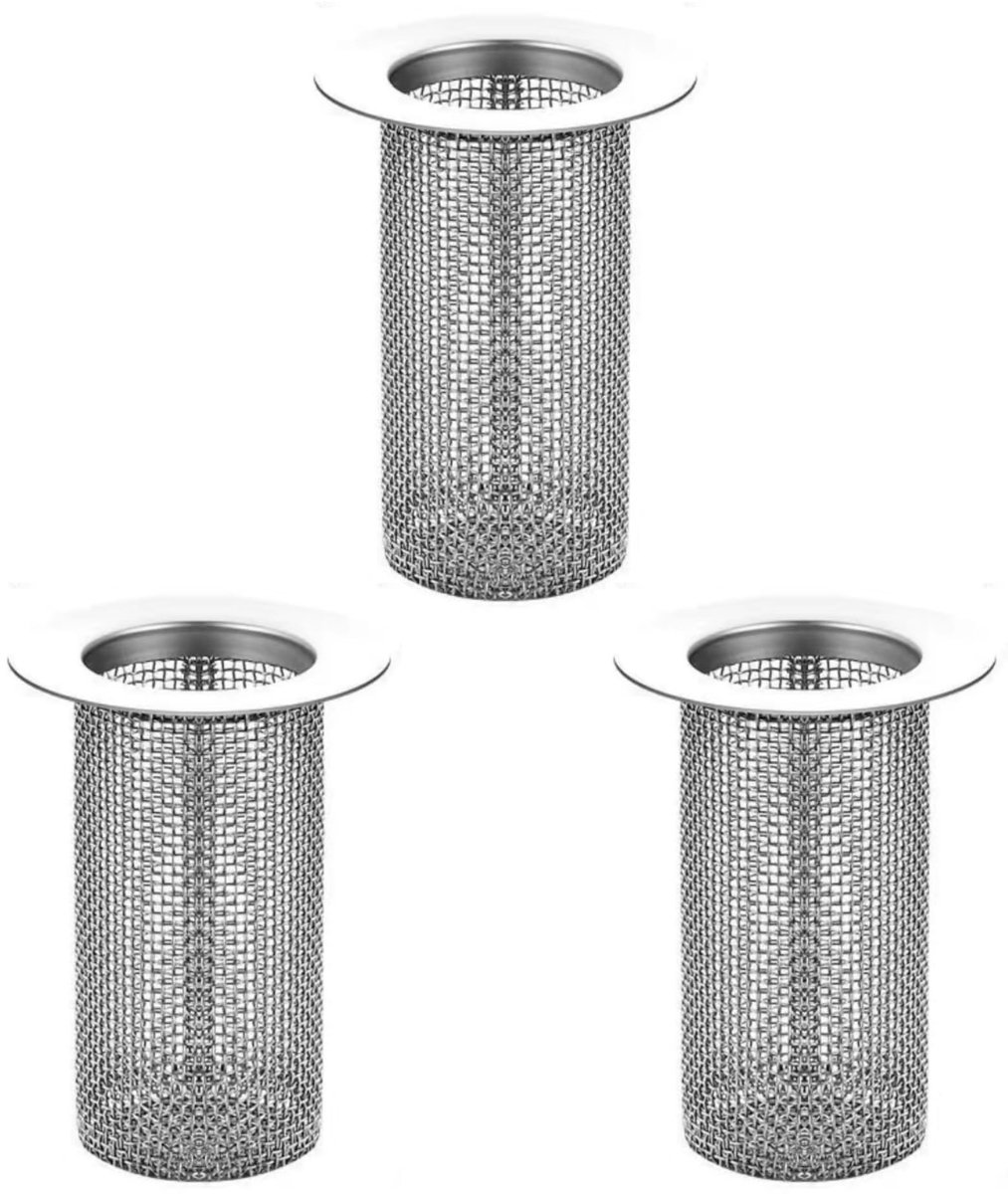 Solidchoice - Set van 3 Roestvrijstalen Haarfilters voor Douche en Gootsteen