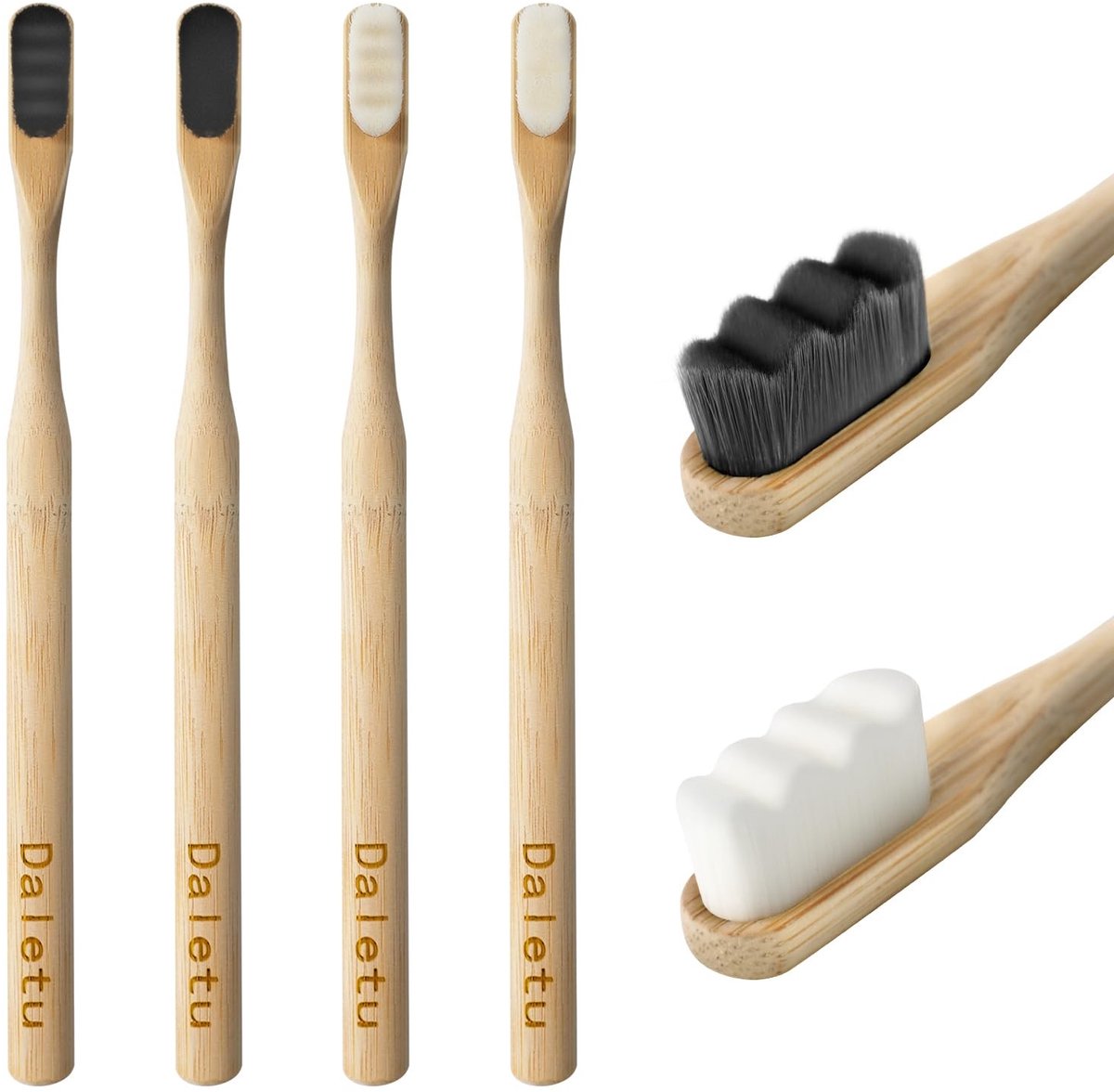 Solidchoice - Set van 4 Biologisch Afbreekbare Bamboetandenborstels