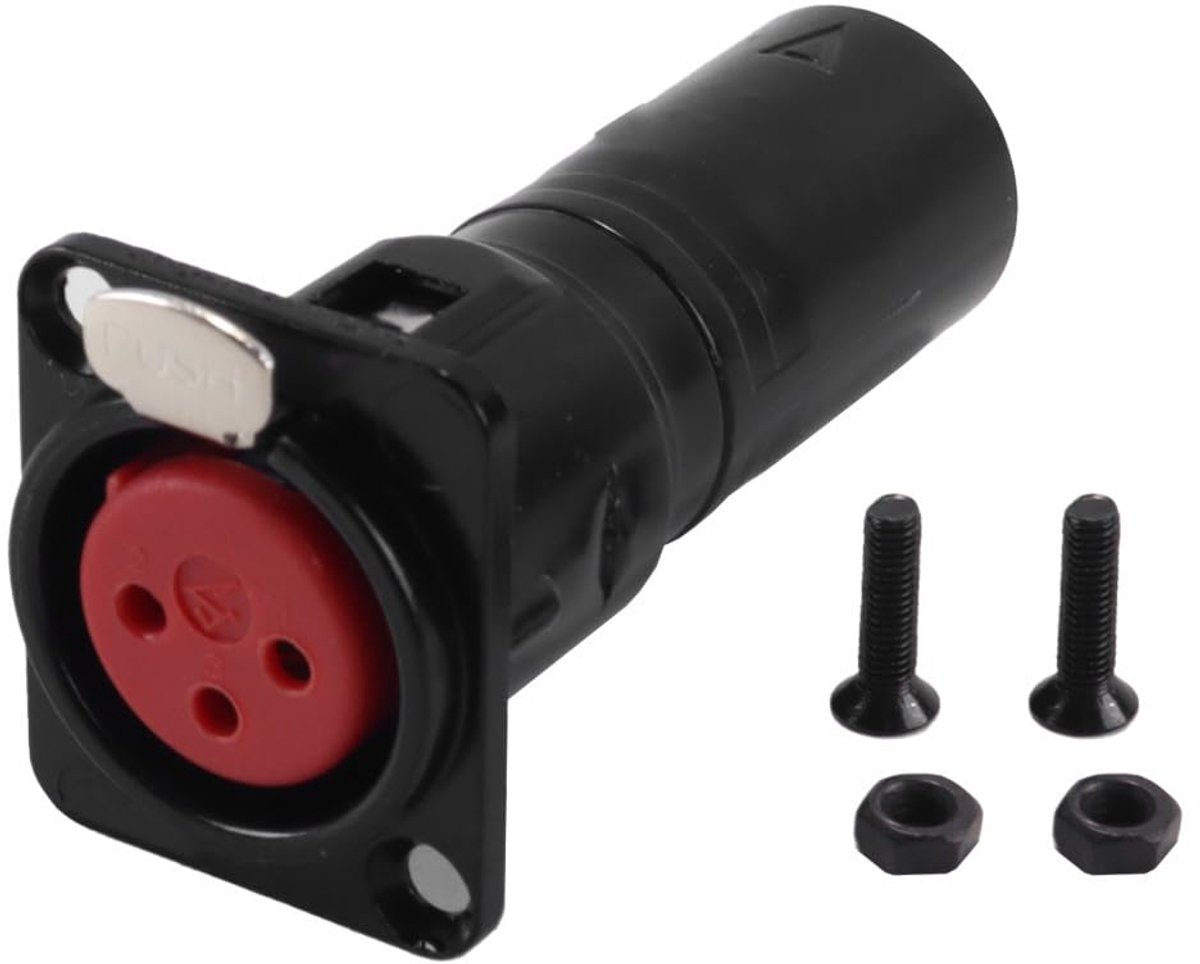 XLR-adapter D-vorm 3-pins - pass-through panel mount jack - audio-overdracht voor microfoon - ShopVlot
