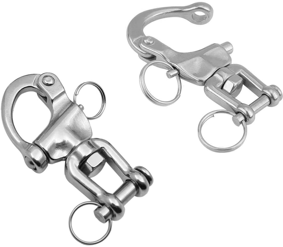 Solidchoice - 2 Stuks RVS Snap Hooks voor Zeilboot en Toepassingen