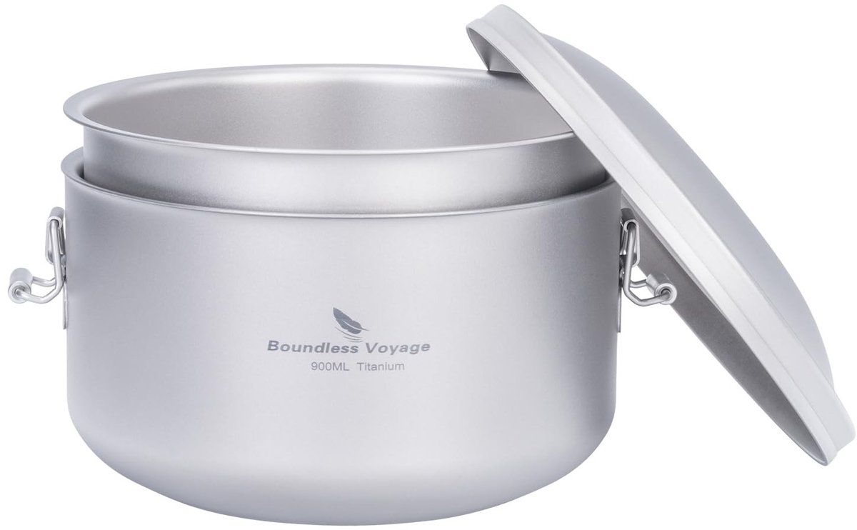 Solidchoice - Titanium Lunchbox met Deksel en Schaal voor Outdoor