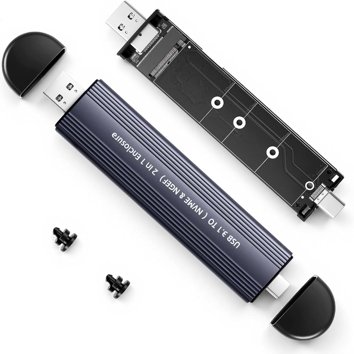 M.2 NVMe/NGFF SSD behuizing - USB 3.1 Gen 2 10Gbps - Dual protocol M-Key B/B+M - Ideaal voor externe opslag - ShopVlot