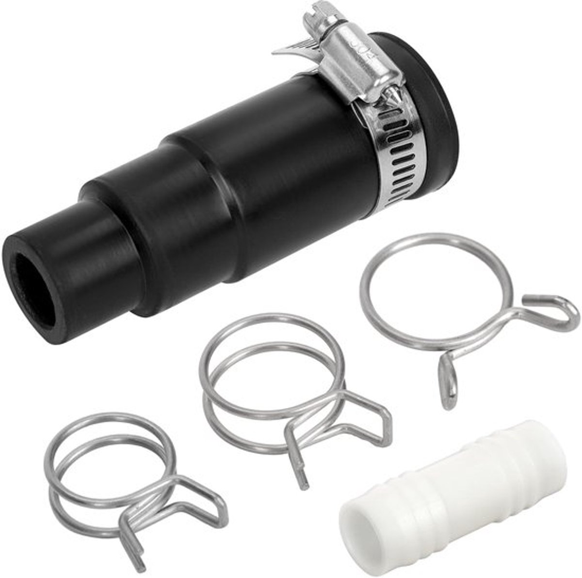 Afvoerslangadapter Vaatwasser Compatibel met Afvalverwijderaar, Afvoerslangaansluiting Vaatwasseraansluitingsset Inclusief 1 Inlaataansluiting 1 Slangklem en 3 Veerklemmen