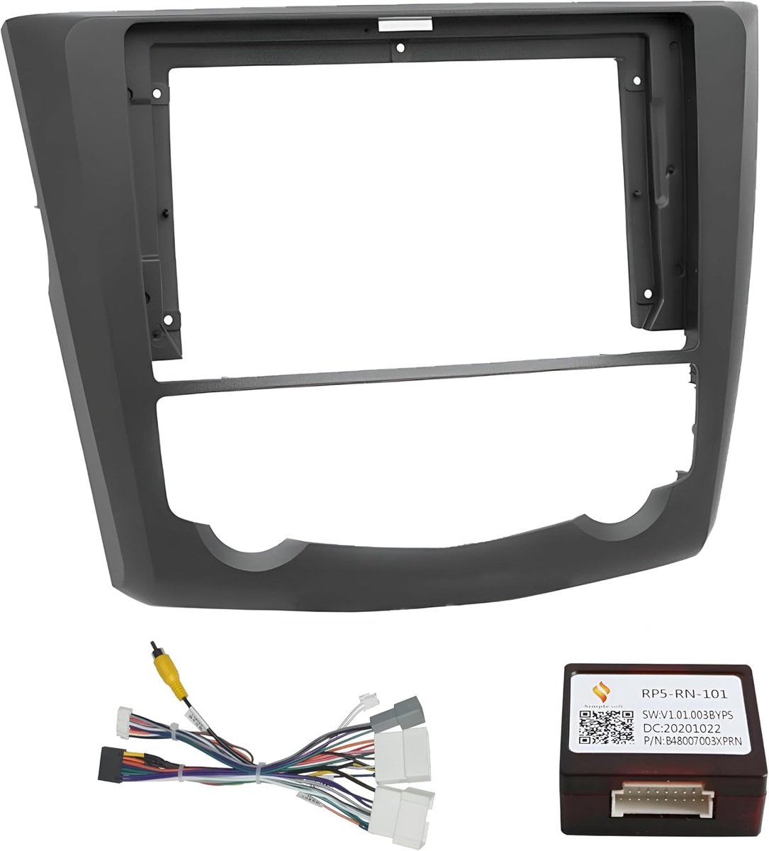 Radio panel kit 9 inch - zwart - voor Renault Kadjar 2015-2018 - eenvoudig te installeren - ShopVlot