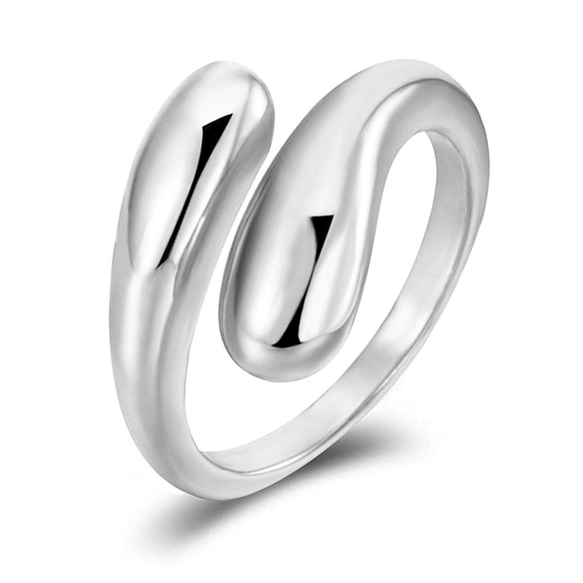 Solidchoice - Verstelbare Open Ring voor Dames en Heren van Zilver