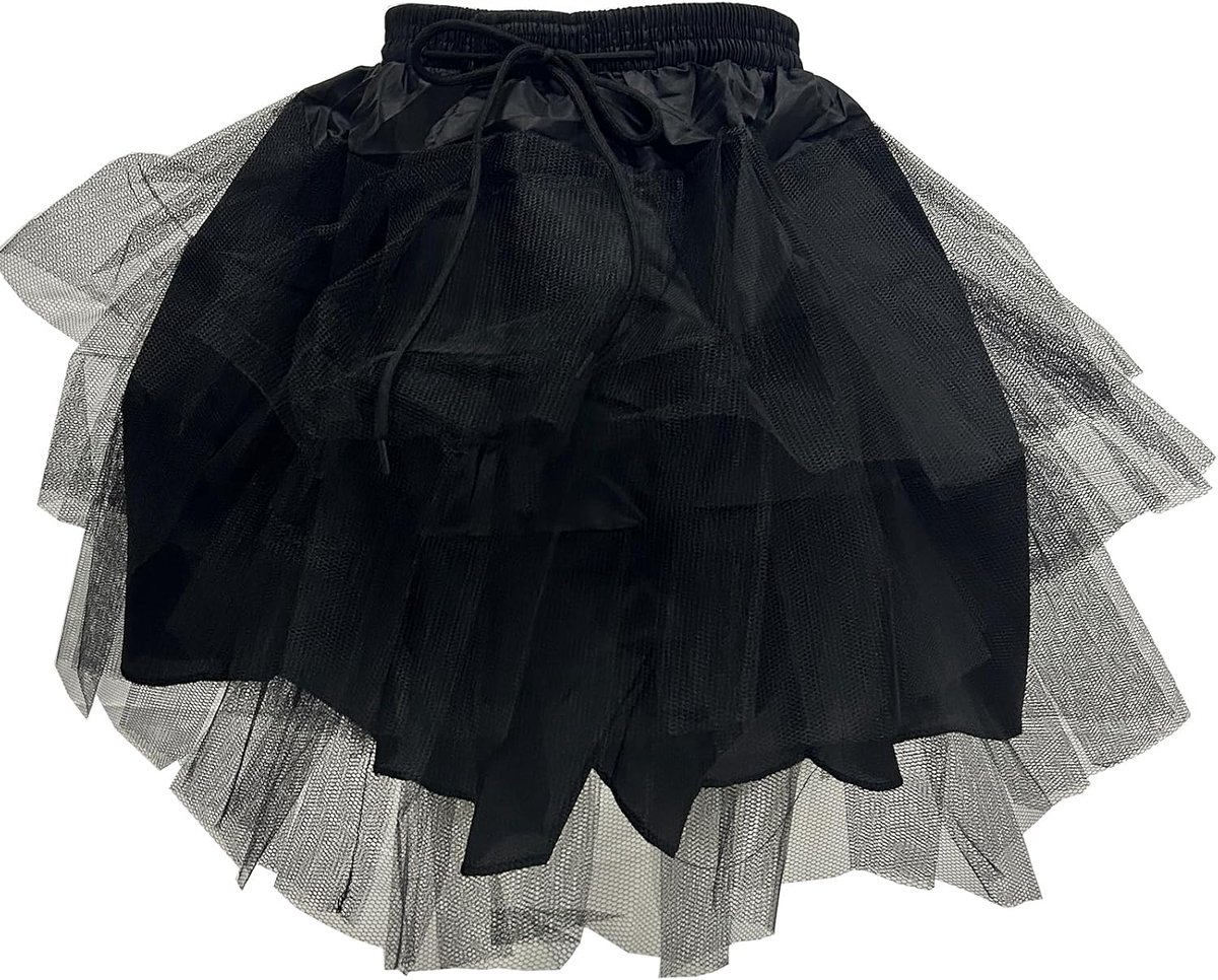 ZUYPSK Vintage Retro Petticoat Hoop Underskirt Children Rockabilly Net Crinoline Skirt Swing Dress, Black - ShopVlot