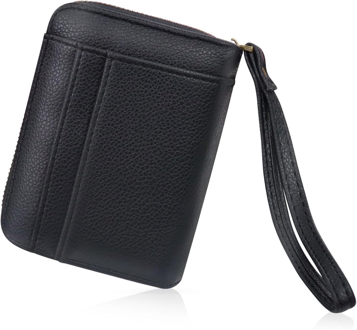 PU Leather Wallet for Women Small Multi Slots Wallet Women Zipper Minimalist Wallet Women Purse with Bracelet for Work - ShopVlot