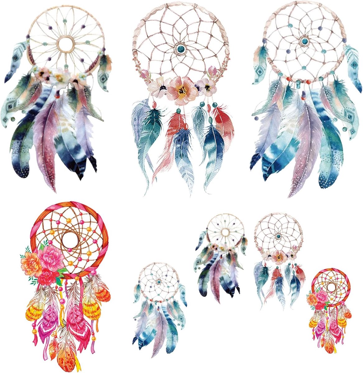 Hittebestendige Patches - Dromenvanger - 8 Stuks - Kleurvol en Wasbaar - Perfect voor DIY Mode - ShopVlot