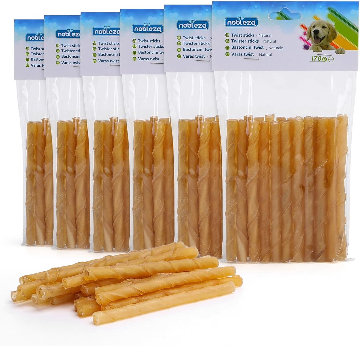 Hondenkauwsnacks 125mm - Buffelleer - Natuurlijke traktaties - Versterkt gebit - ShopVlot
