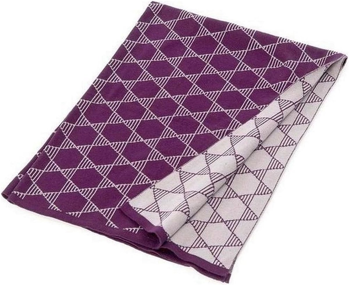 Babydeken 70 x 100 cm - Gebreide sterren - Eggplant - Perfect voor comfort en warmte - ShopVlot