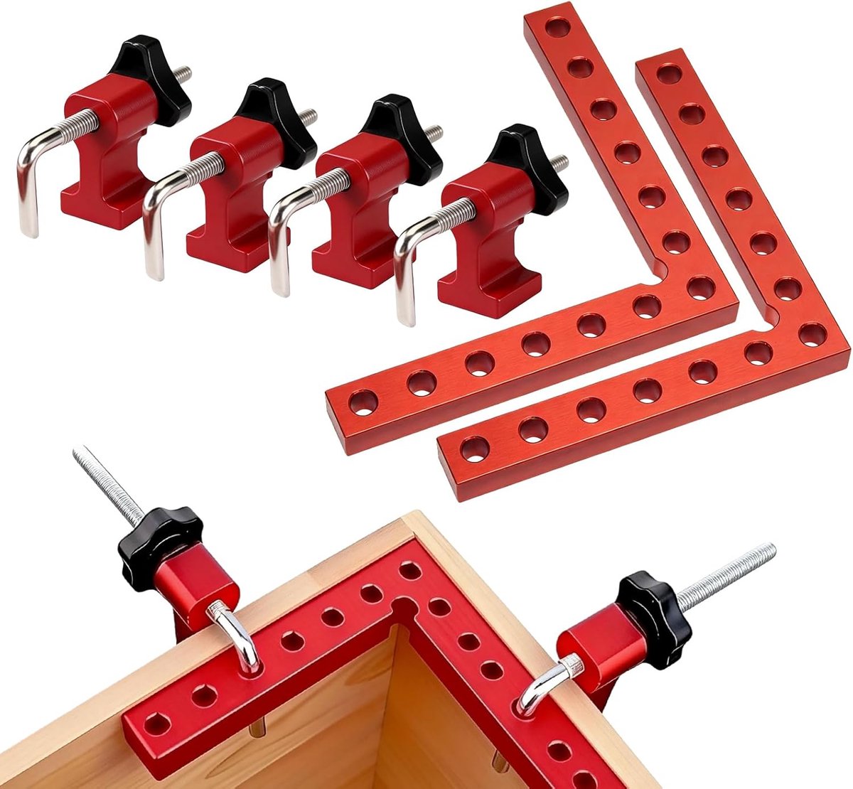 90 graden positioneringshoek 140 mm - aluminiumlegering - corrosiebestendig - voor nauwkeurige houtbewerking - ShopVlot
