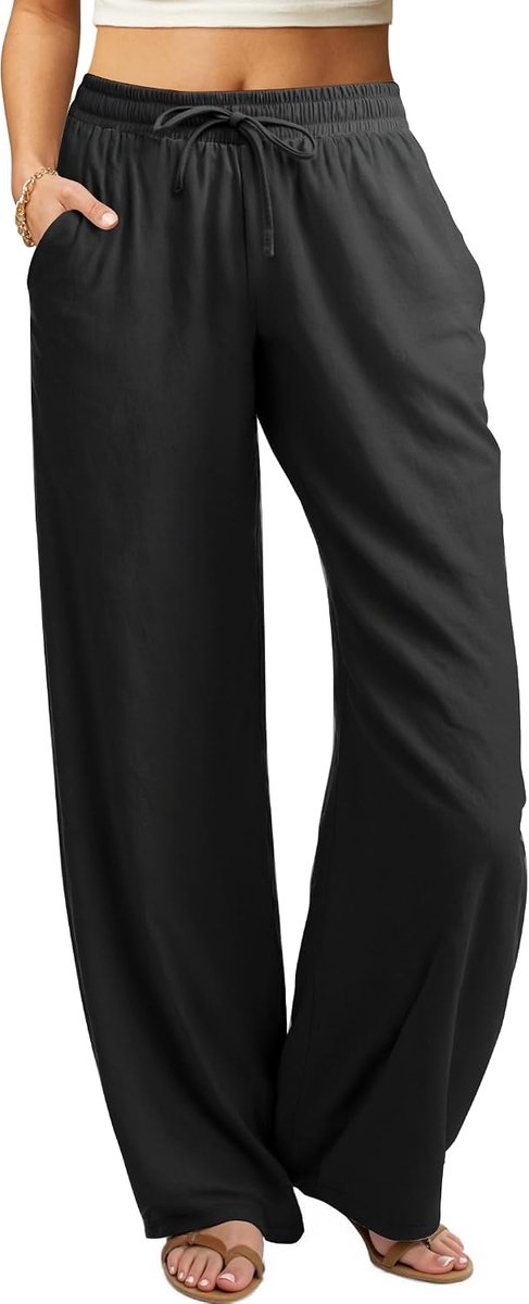 Zomerbroek dames - elastisch en lichtgewicht - casual met drawstring - comfortabele pasvorm met zakken - ShopVlot