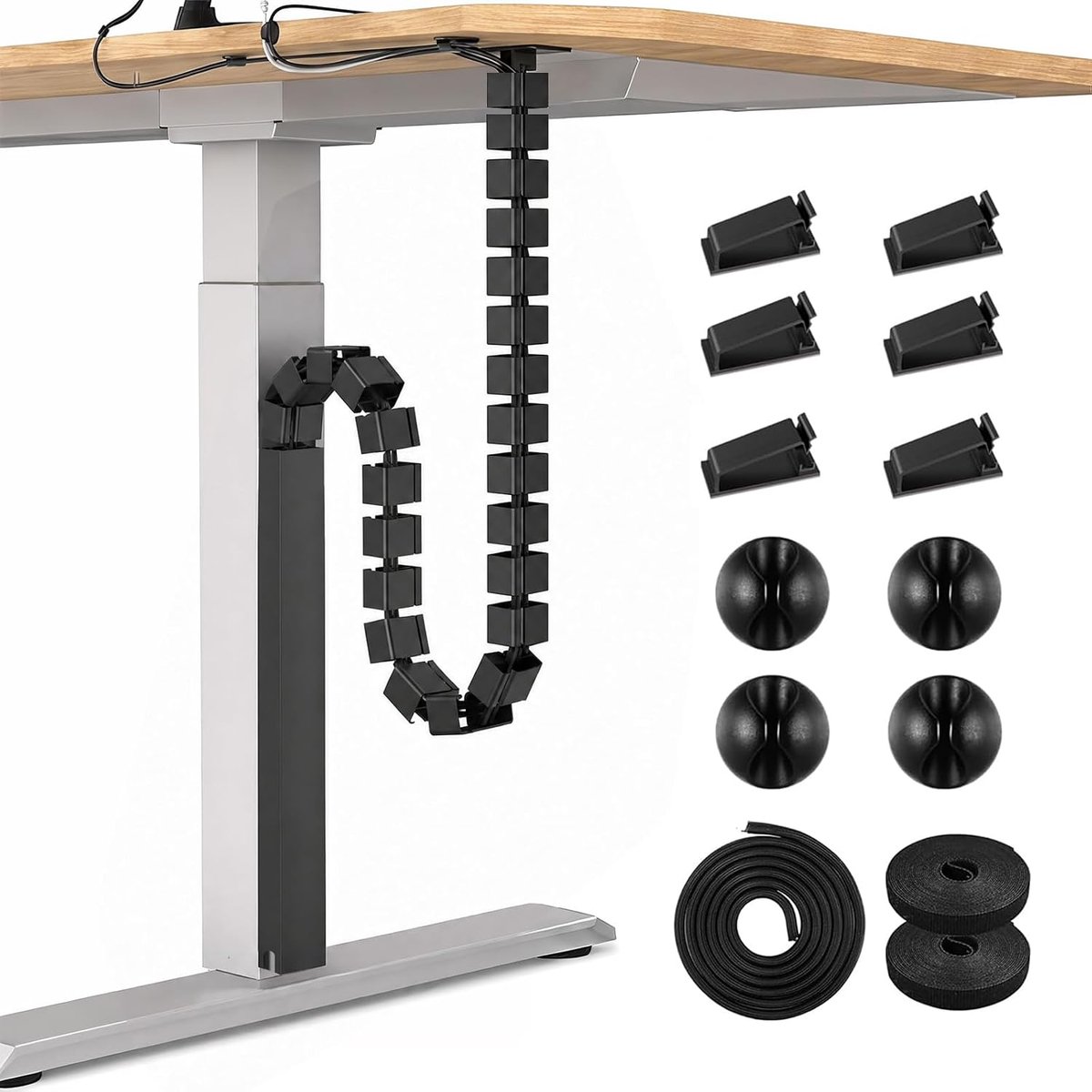 Kabelgeleiding - lengte rug - magneetkanaal - voor kabelbeheer onder het bureau - ShopVlot