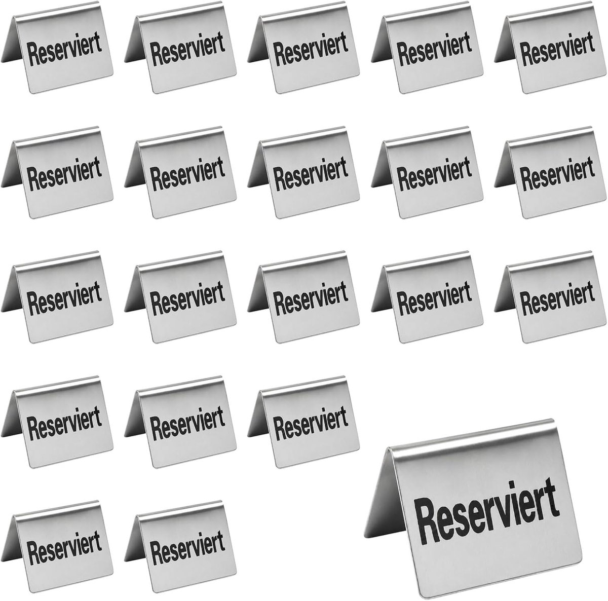 Reserveborden horeca 20 stuks - roestvrij staal - klassiek design - ideaal voor evenementen - ShopVlot