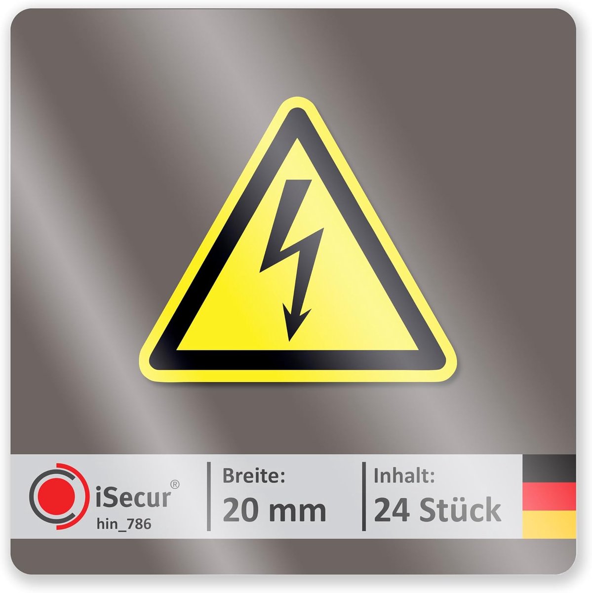 Waarschuwing sticker voor hoge spanning - driehoekig 2cm - zelfklevend - markering elektriciteit - ShopVlot
