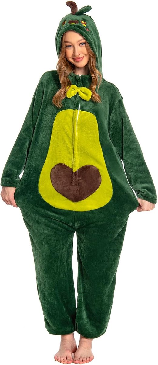 Onesies voor volwassenen S - Avocado - Unisex - Comfortabele nachtkleding voor thuis - ShopVlot