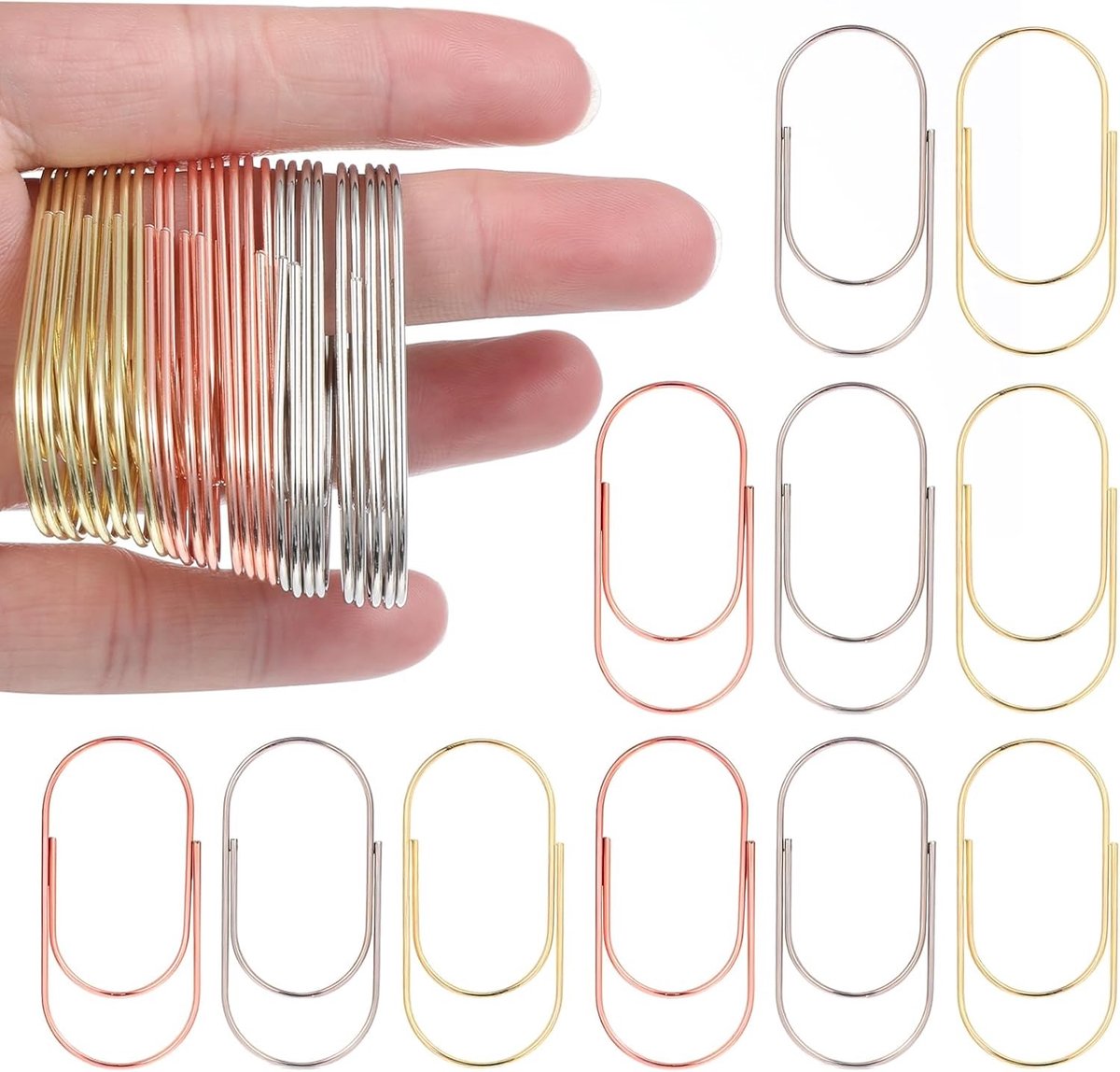 Grote Paperclips - Goud - 5 x 2,4 cm - Hoogwaardig IJzer - Voor Kantoor en School