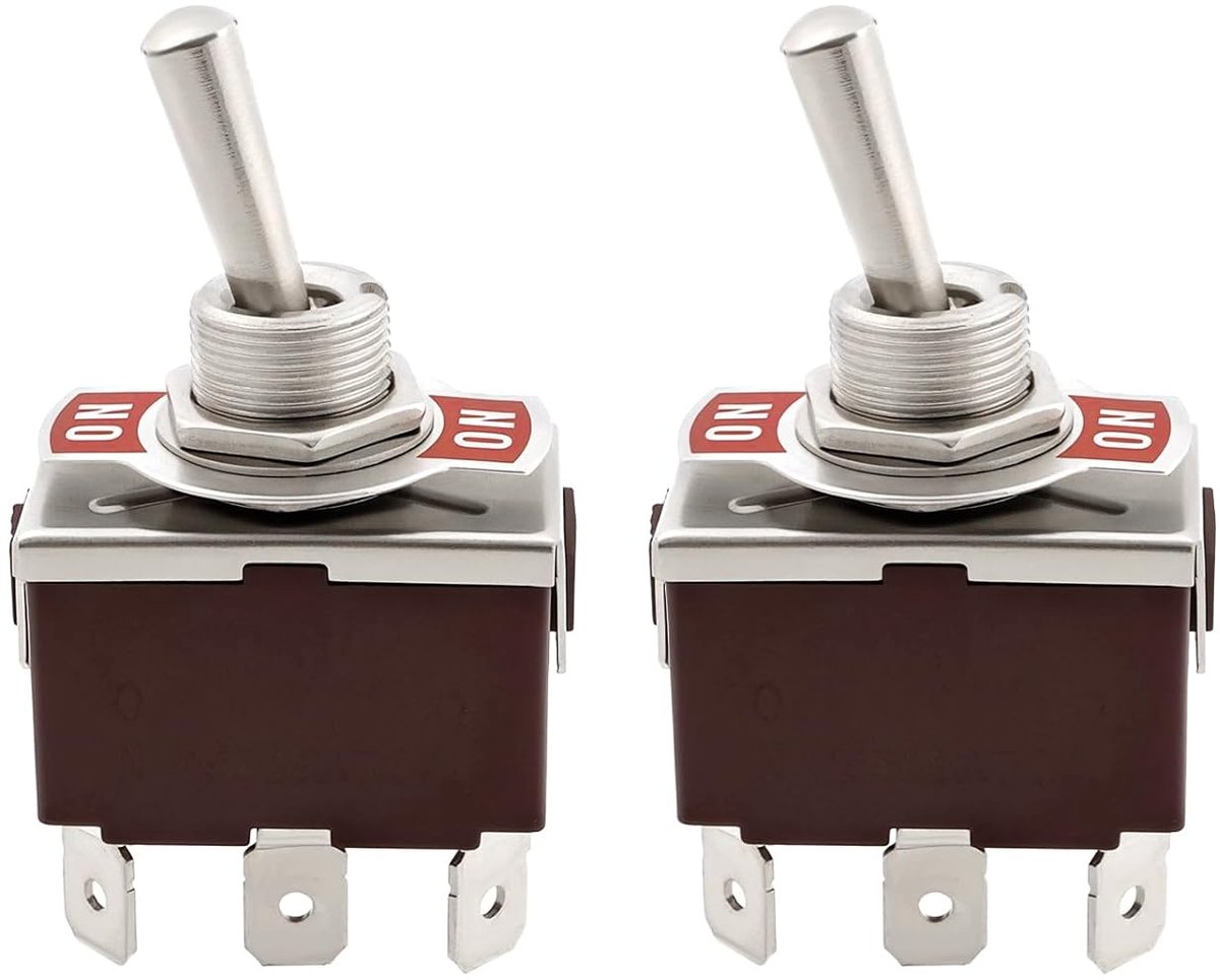 Rocker switch 6 pin - 250VAC 15A - dubbele pool dubbel throw - multifunctioneel schakelen - ShopVlot