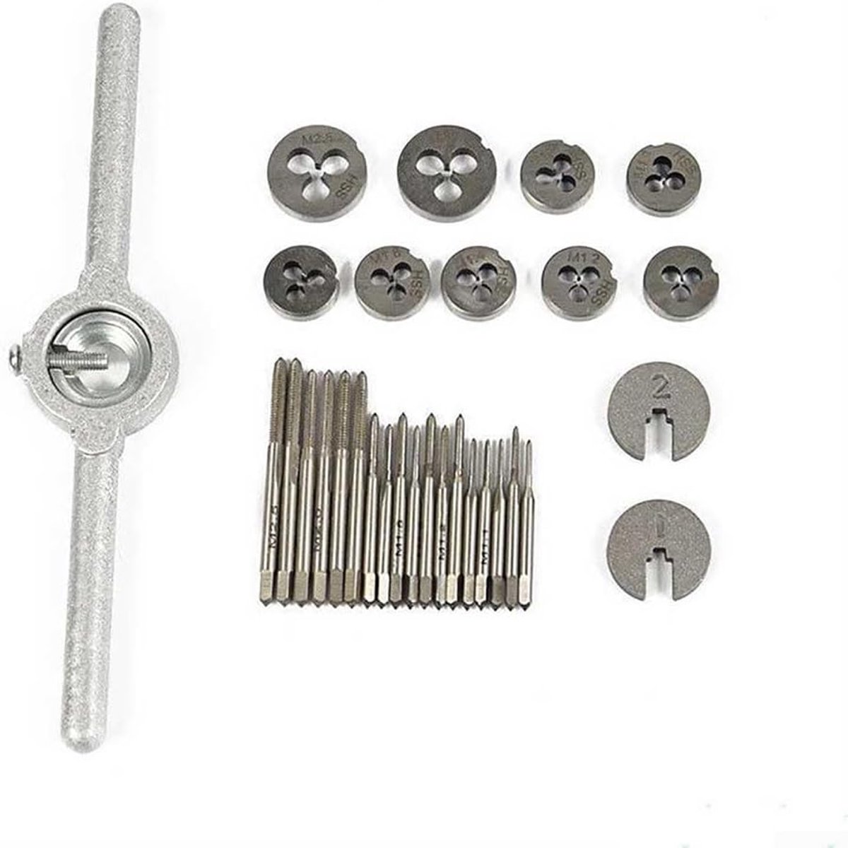 Tap en die set 31PCS M1.0-M2.5 - hoogwaardig staal - veelzijdige gereedschappen - ideaal voor fijn werk - ShopVlot