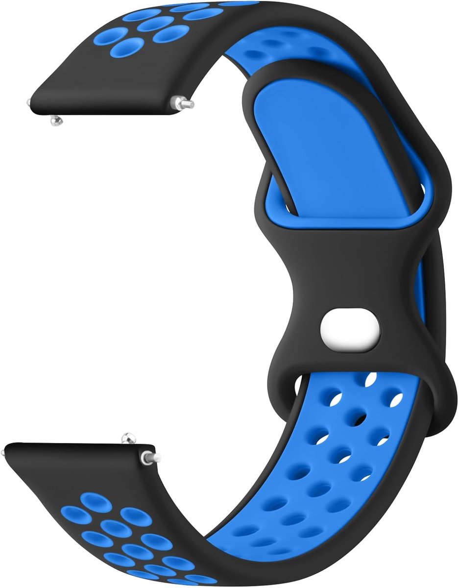 Horlogeband 22 mm - Tweekleurige siliconen - Ademend en waterdicht - Sportarmband voor smartwatch - ShopVlot