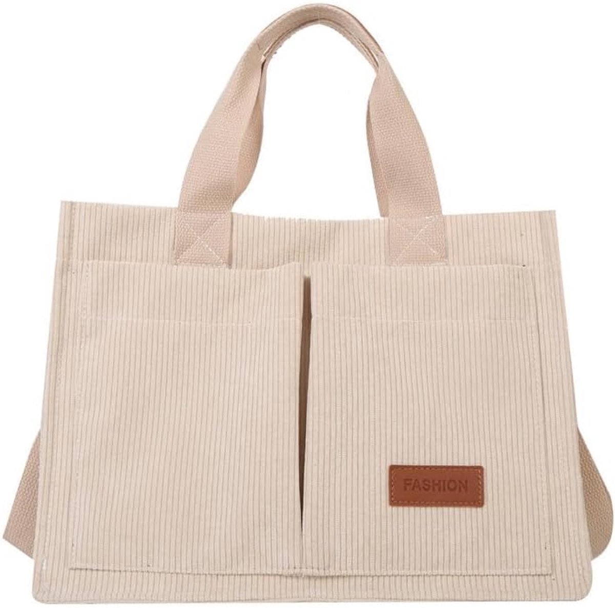 Shopper tas groot - corduroy - herbruikbaar - ideaal voor studenten - ShopVlot
