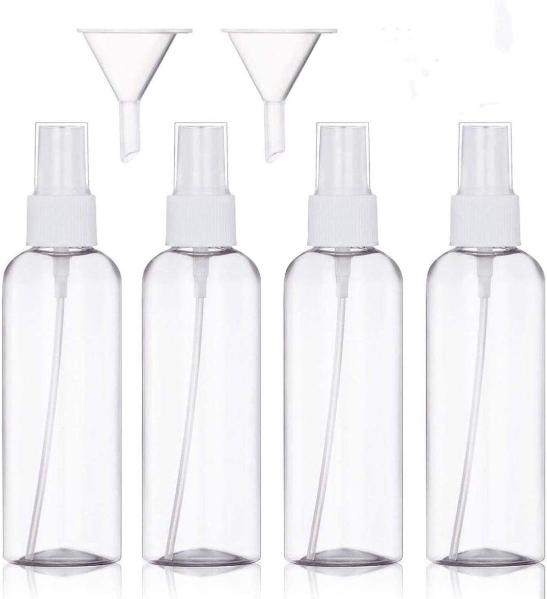 Sprayfles fijnnevel - 4-delige set - herbruikbaar plastic - ideaal voor toilettas - ShopVlot