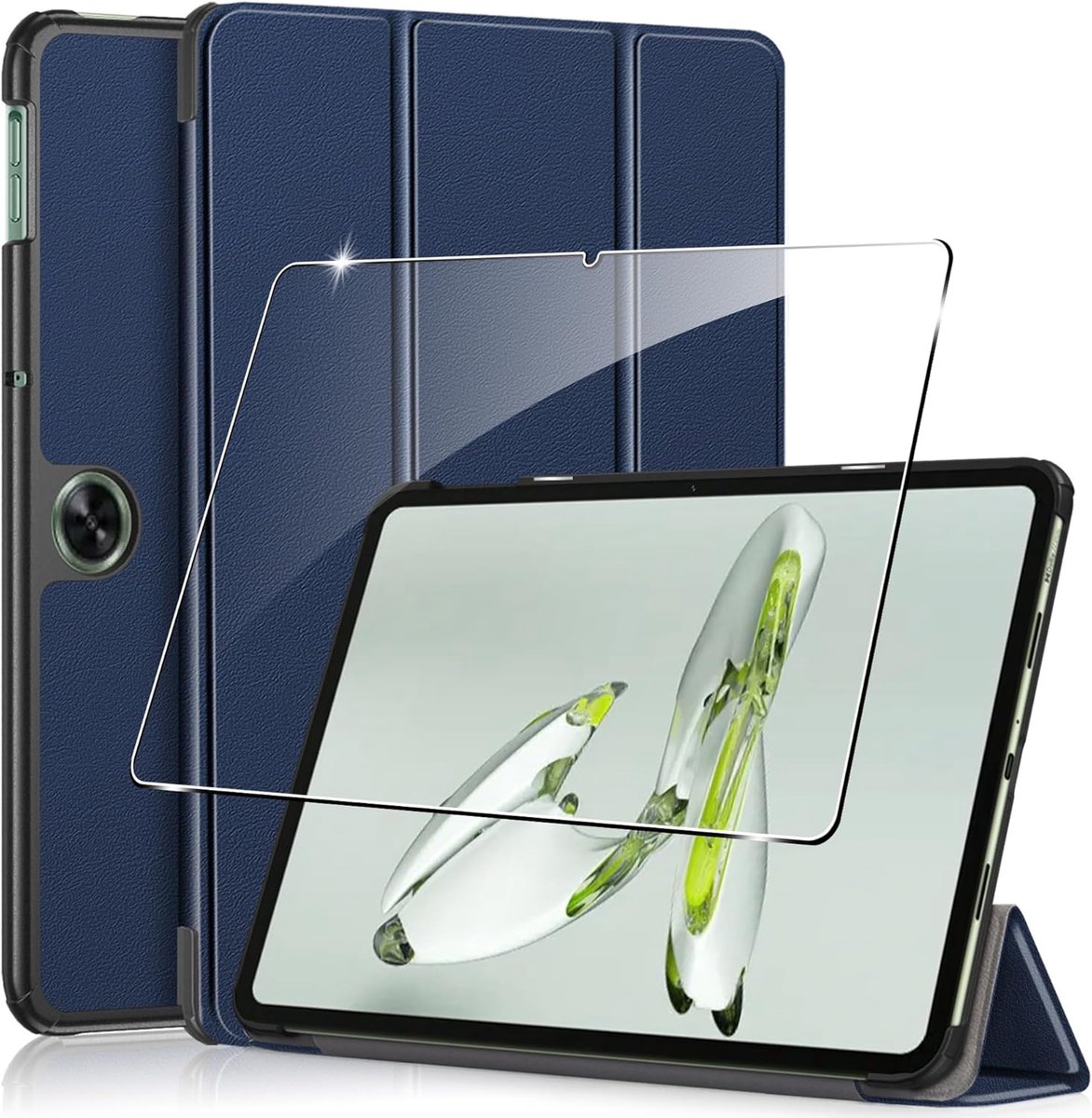 Beschermhoes voor Oppo Pad Neo 2024 11.4 Inch - Slimme leren case - Inclusief tempered glass screen protector - ShopVlot