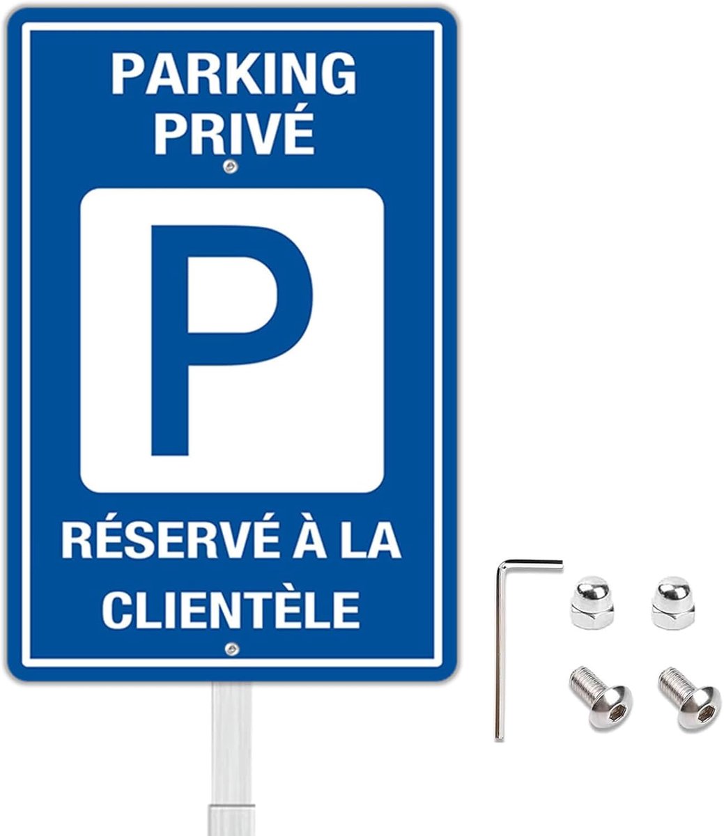 Privé parkeerbord 30 x 20 cm - Aluminium - Waterdicht en UV-bestendig - Ideaal voor ongeoorloofd parkeren - ShopVlot