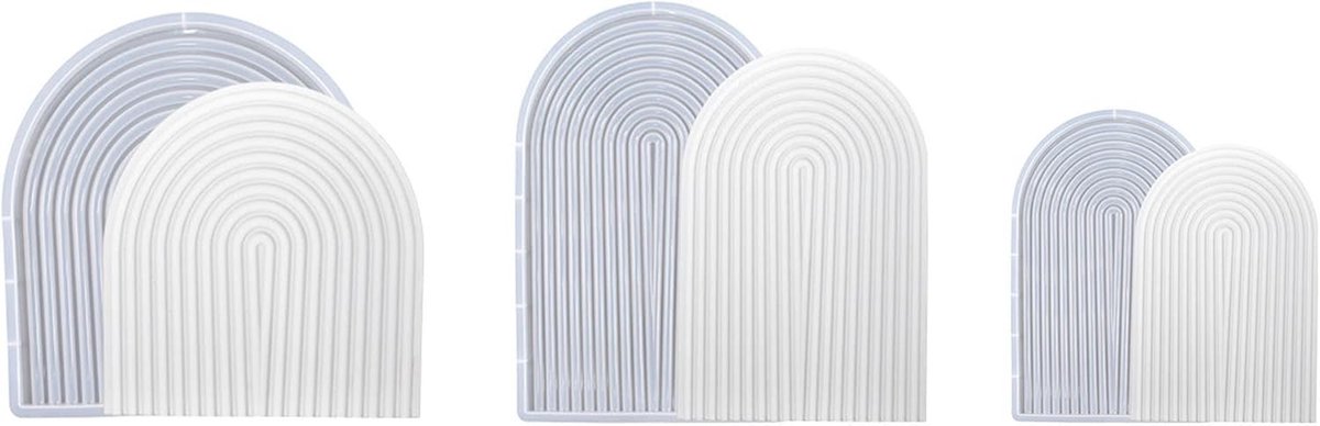 Set van 3 Silicone Mallen voor Regenboogbruggen, Epoxy Gietmallen voor Coasters en Schalen, Creatief Handwerk en DIY Projecten