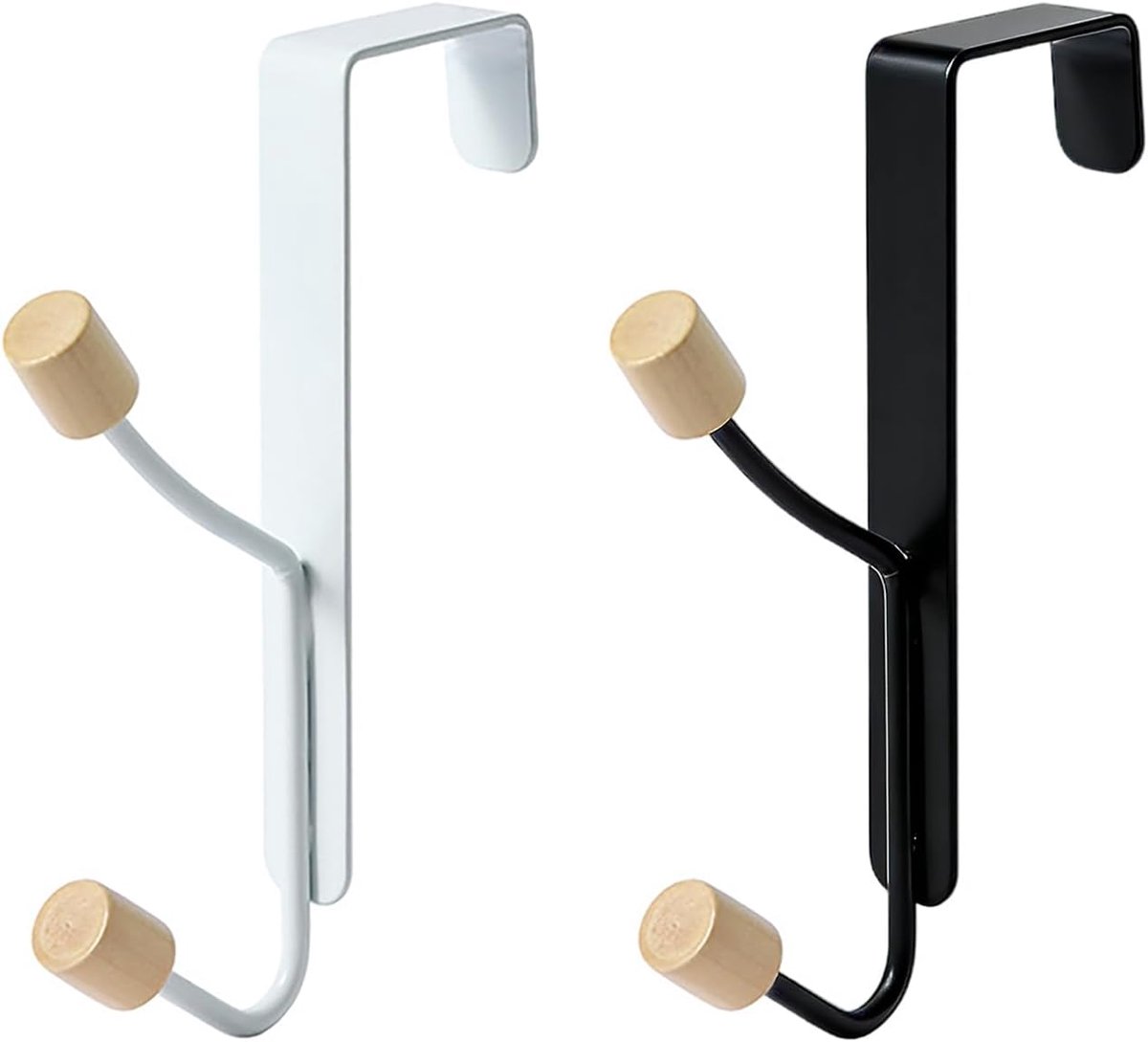 Deurkledinghaken 17 cm - Set van 2 - Roestvrijstalen haken - Maximaal ruimtegebruik - ShopVlot