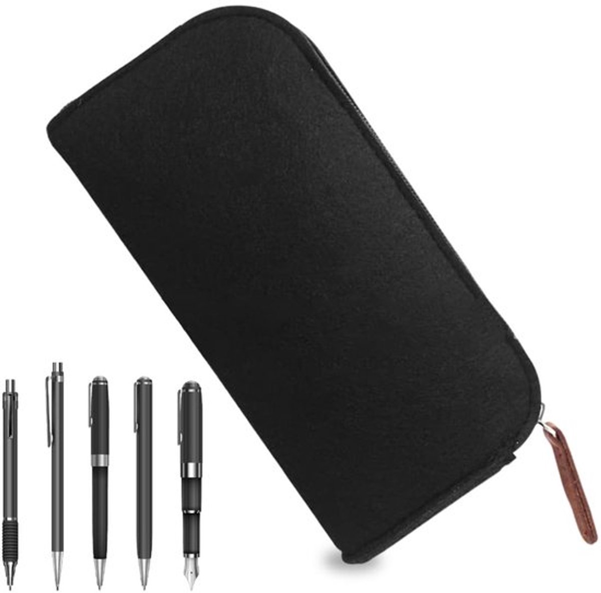 Grote Vilt Pennenhouder - Multifunctionele Etui met Rits - Voor Jongens, Meisjes, Studenten