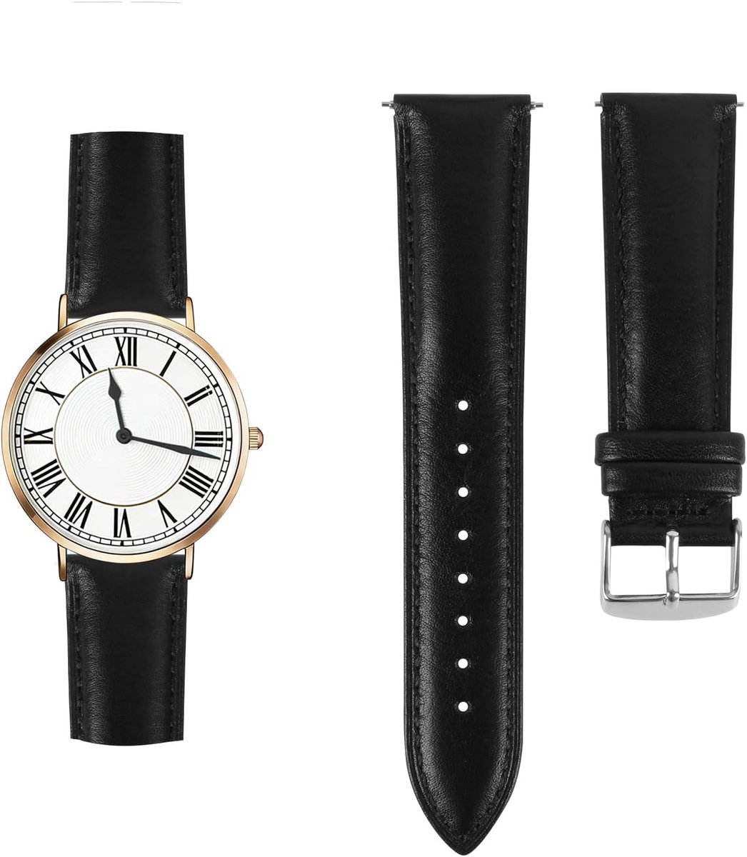 Horlogeband 22 mm - Zacht Leer - Verstelbaar - Comfortabel voor dagelijks gebruik - ShopVlot
