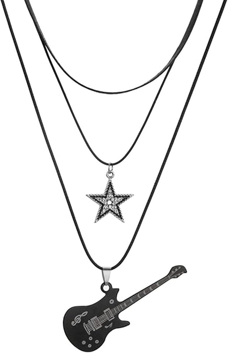 Vintage Stern Choker Ketting voor Dames en Heren - Punk Rock Stijl, Aesthetic Emo en Kawaii Sieraden