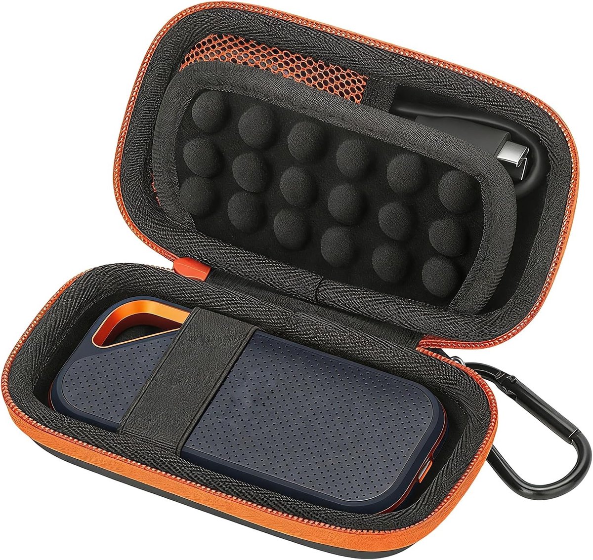 Duurzame harde schijf tas voor externe SSD, opslagbox voor harde schijven met accessoires en beschermende binnenzak
