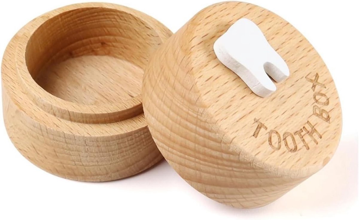 Houten doos voor melktanden, bewaardoos voor kindertanden, unieke herinneringen en geschenken