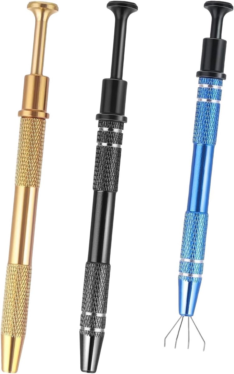 Set van 3 Ball Grabber Pincetten voor Piercings en Beads, Perfect voor Sieraden, Kralen en Diamanten