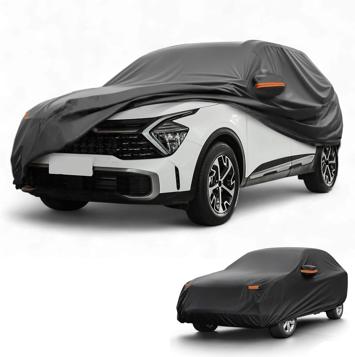 Car Cover for Kia Sportage 2010-2025 210D-PU BK w/Right Zipper - ShopVlot