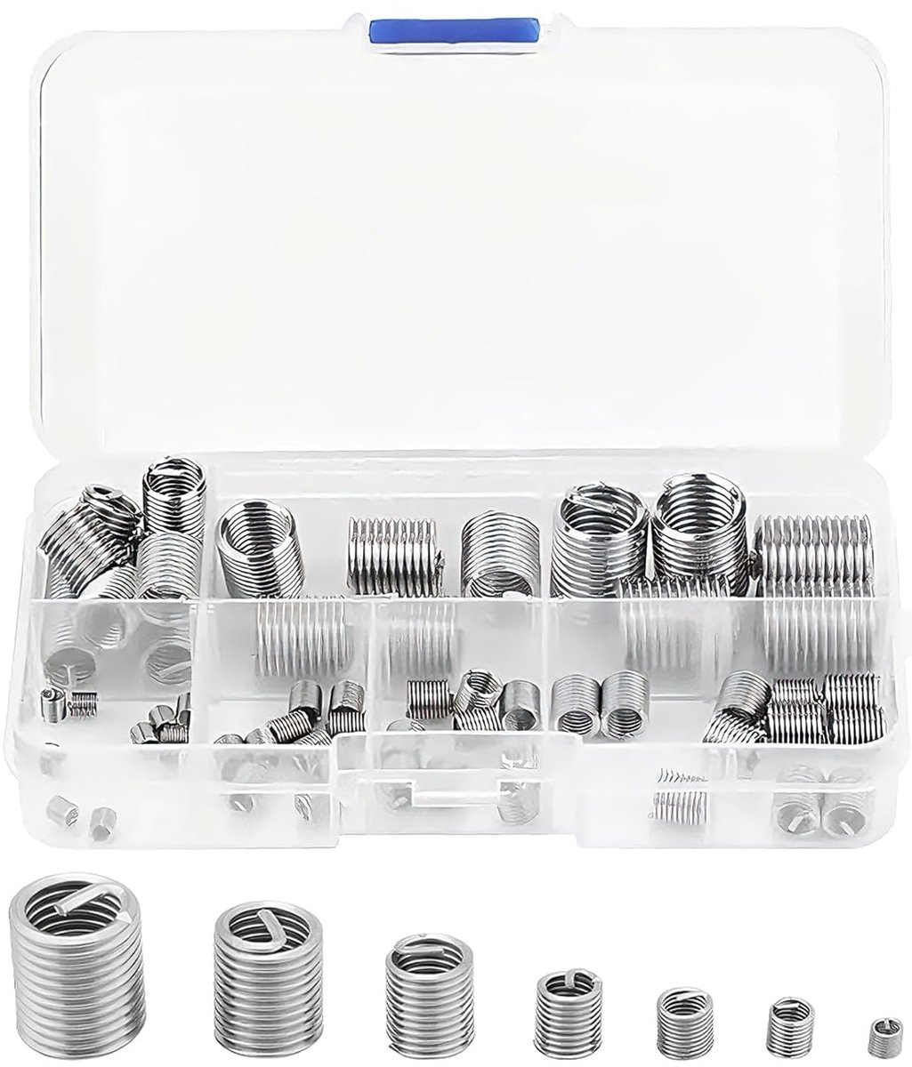 60Pcs Thread Inserts Set, Helicoil Threaded Repair Inserts M3 M4 M5 M6 M8 M10 M12, Stainless Steel Threaded Bushings - ShopVlot