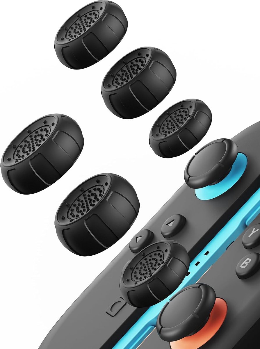 JEMDO Precision thumb grip caps compatible with Switch 2, 3-stage thumb grips (6 pieces), non-slip structure, secure - ShopVlot