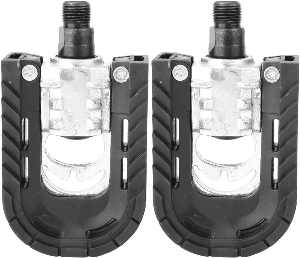Pedals, Metal Platform Pedals, Aluminum Alloy Folding Bicycle Pedals with Anti-slip and Reflector - ShopVlot