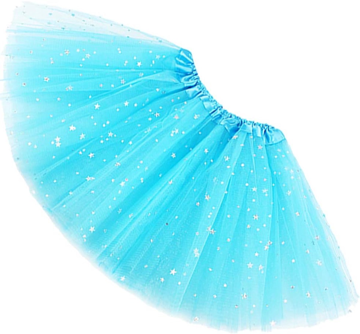 Girls' Tutu Skirt with Glitter Sequins Tulle Layered, sea blue, One size - ShopVlot