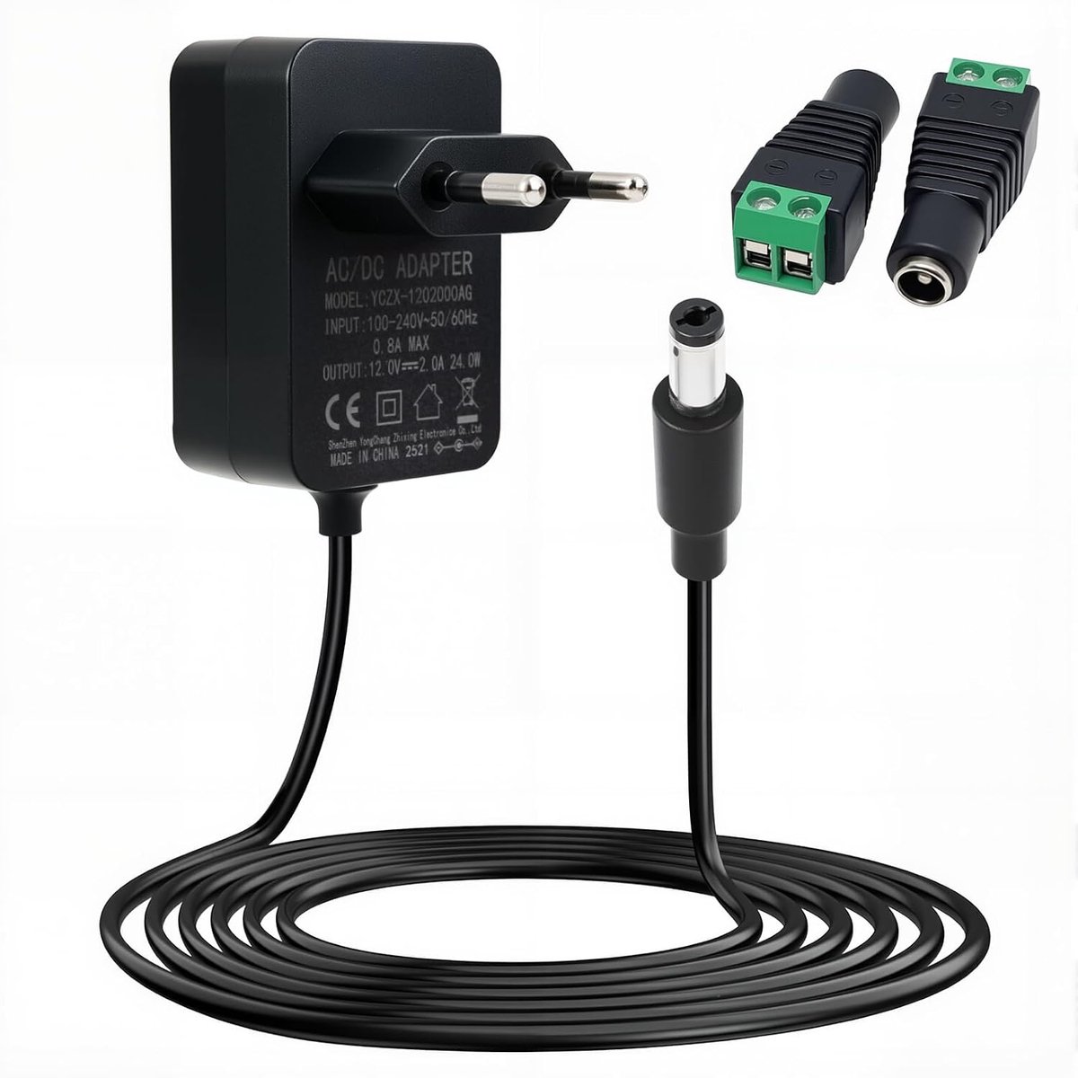 Transformer 220V to 12V, Universal Charger, 200-240V, 50-60Hz, Adapter, 12V, 2A, 220V, 24W, Portable Universal - ShopVlot
